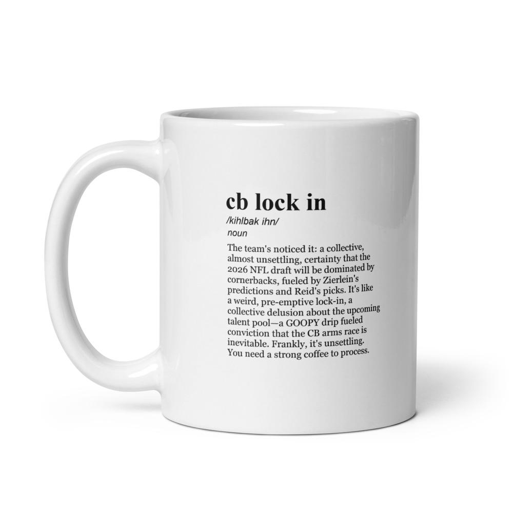 cb lock in /kihlbak ihn/ noun The team's noticed it: a collective, almost unsettling, certainty that the 2026 NFL draft will be dominated by cornerbacks, fueled by Zierlein's predictions and Reid's picks. It's like a weird, pre-emptive lock-in, a collective delusion about the upcoming talent pool—a GOOPY drip fueled conviction that the CB arms race is inevitable. Frankly, it's unsettling. You need a strong coffee to process.